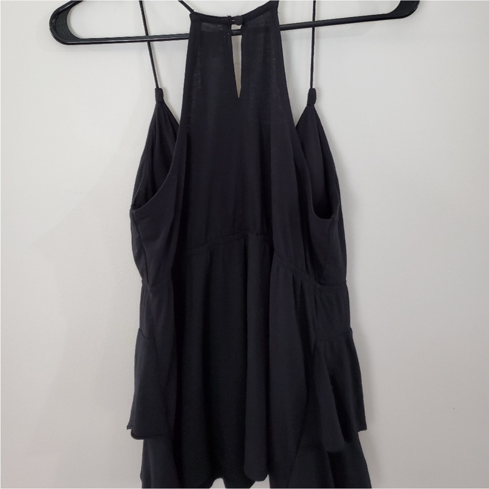 Elle Black Ruffle Racerback sleeveless Tank top summer Womens Small - Picture 7 of 7